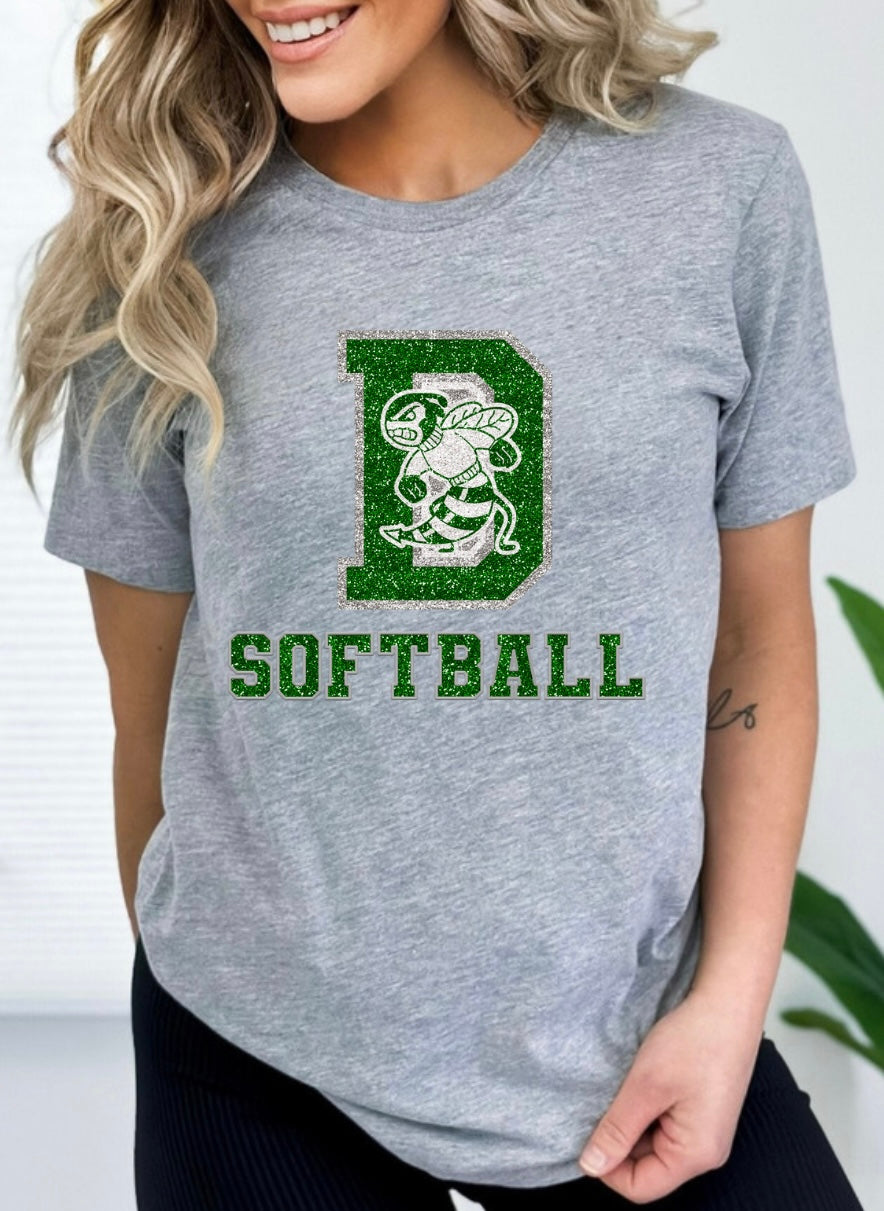 Dixie Faux Glitter Softball