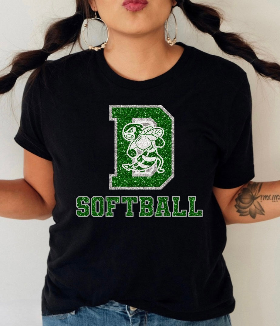Dixie Faux Glitter Softball
