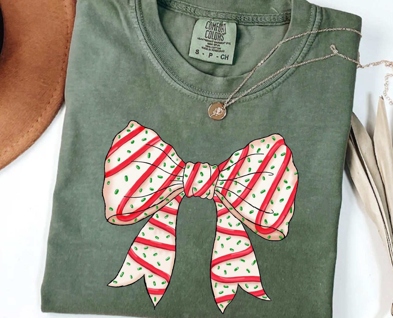 Christmas- Christmas Tree Cake Bow {Comfort Color}