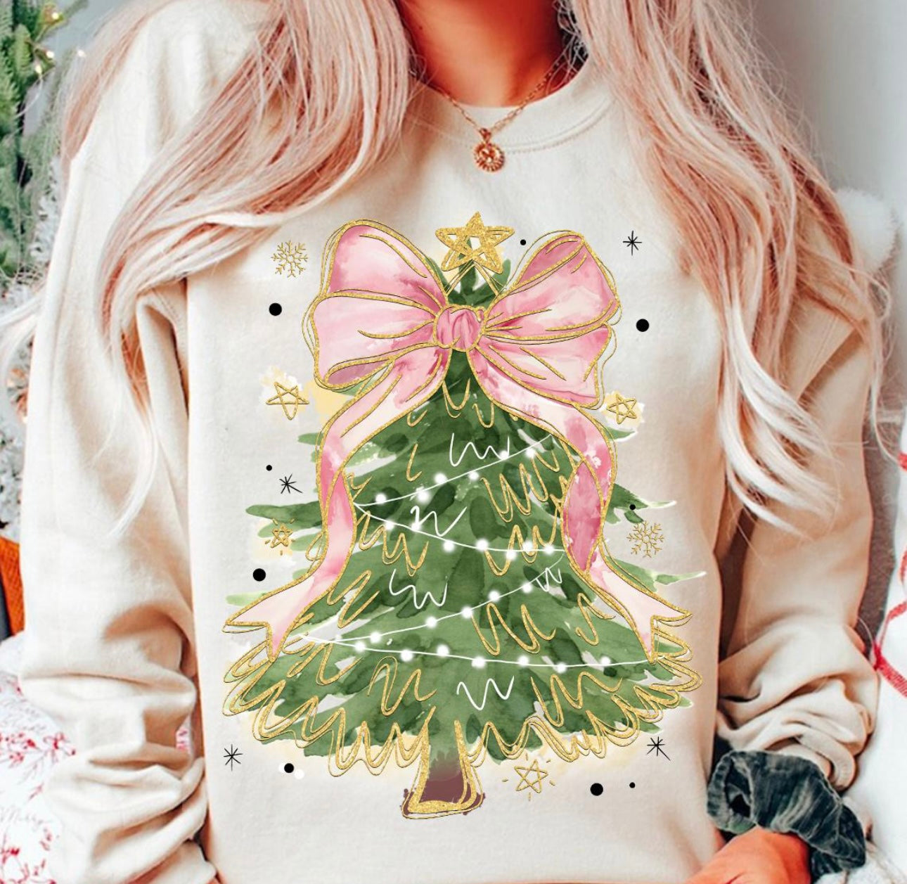Christmas- Christmas Tree Bow Sweatshirt