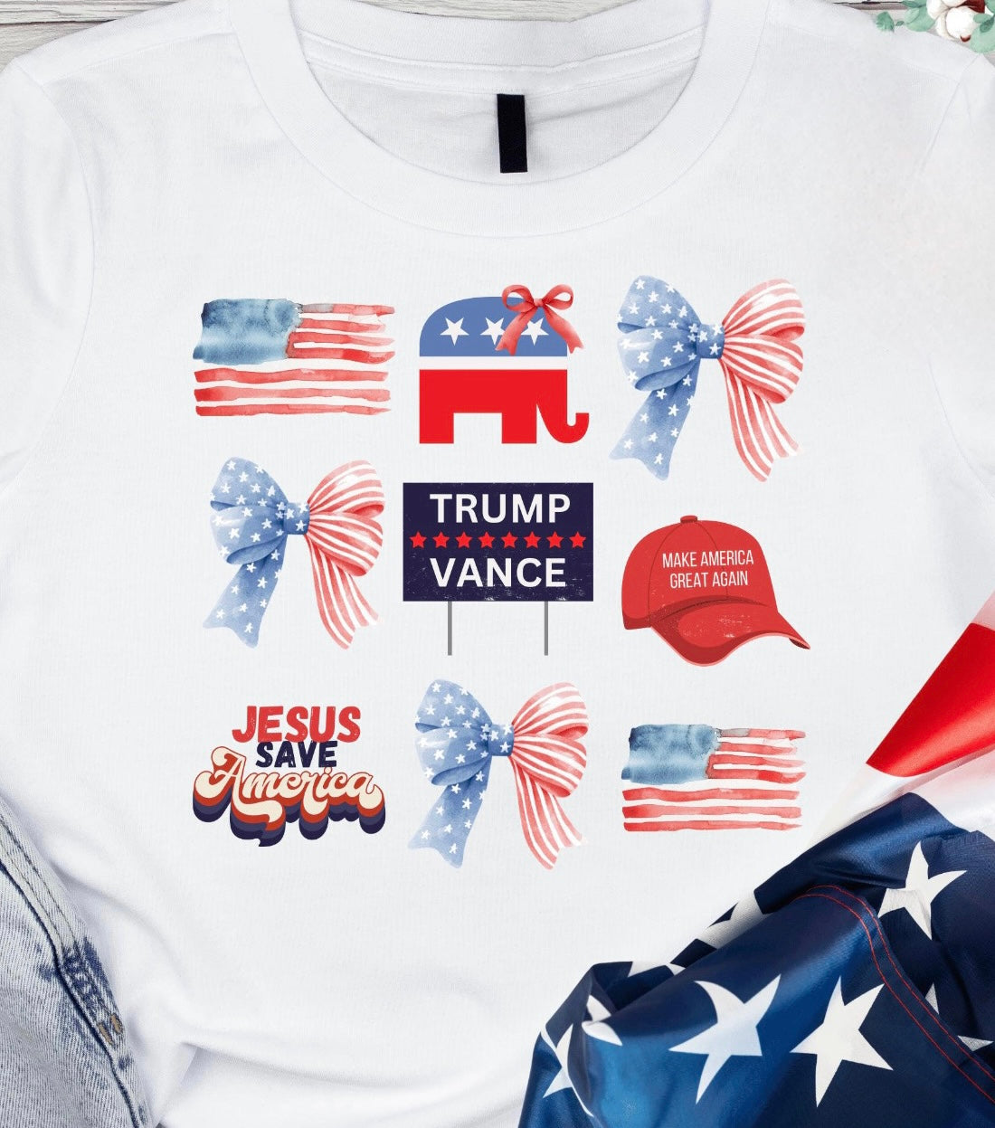Trump- Bow Collage Tee