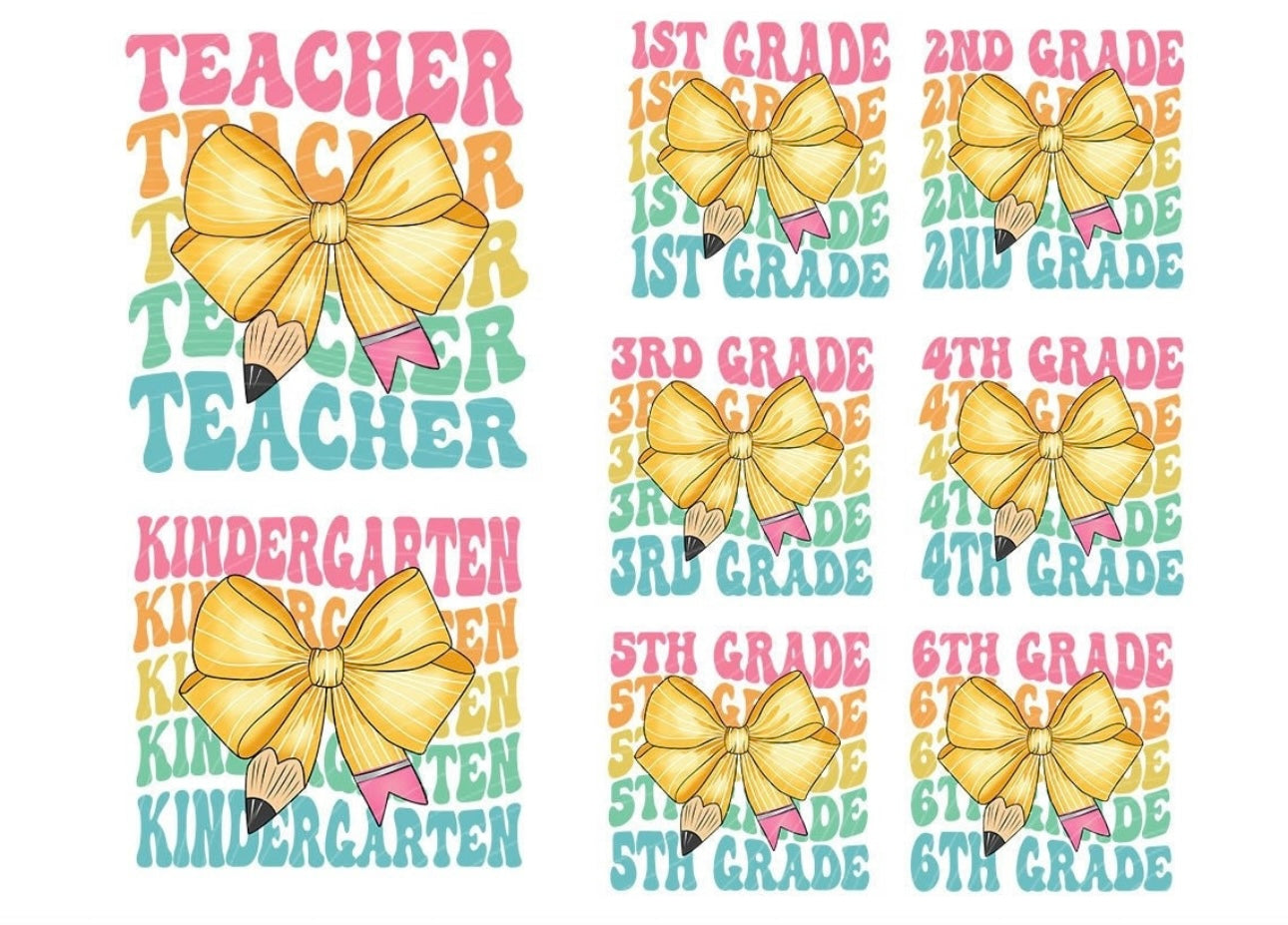 Teacher + Student- Pencil Bow