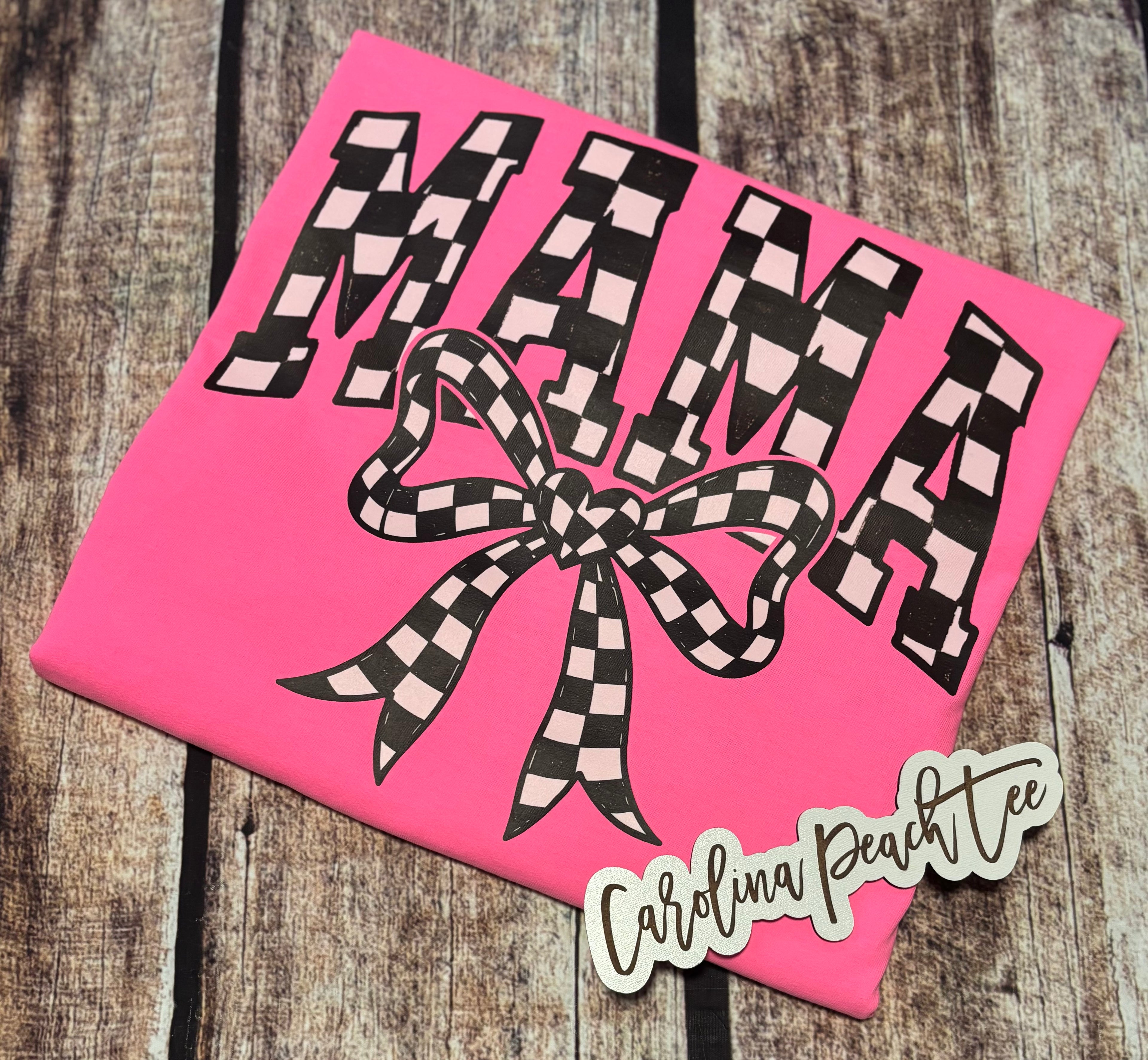 Mama- Racing Checks {Comfort Color}