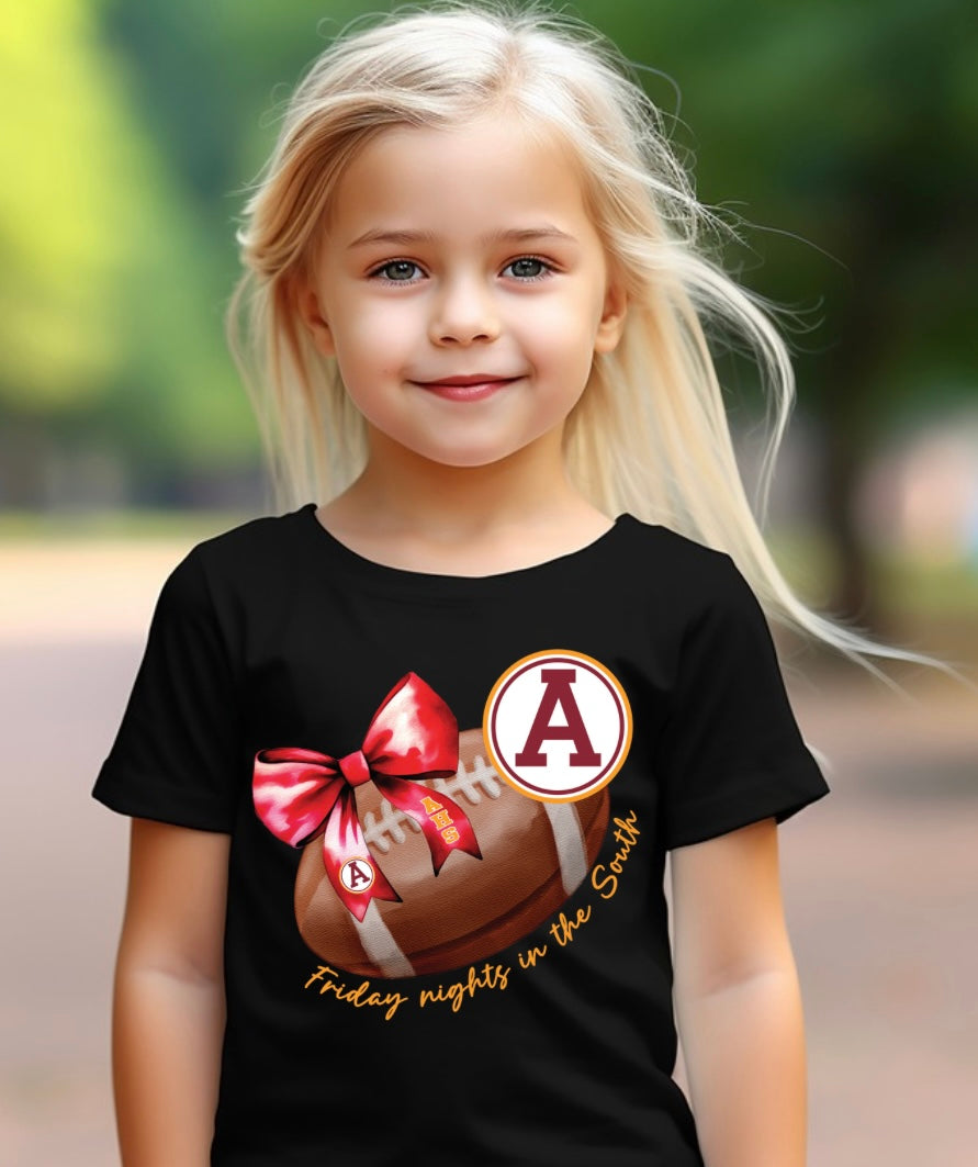 Abbeville- Watercolor Football & Bow