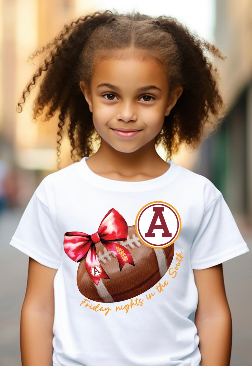 Abbeville- Watercolor Football & Bow