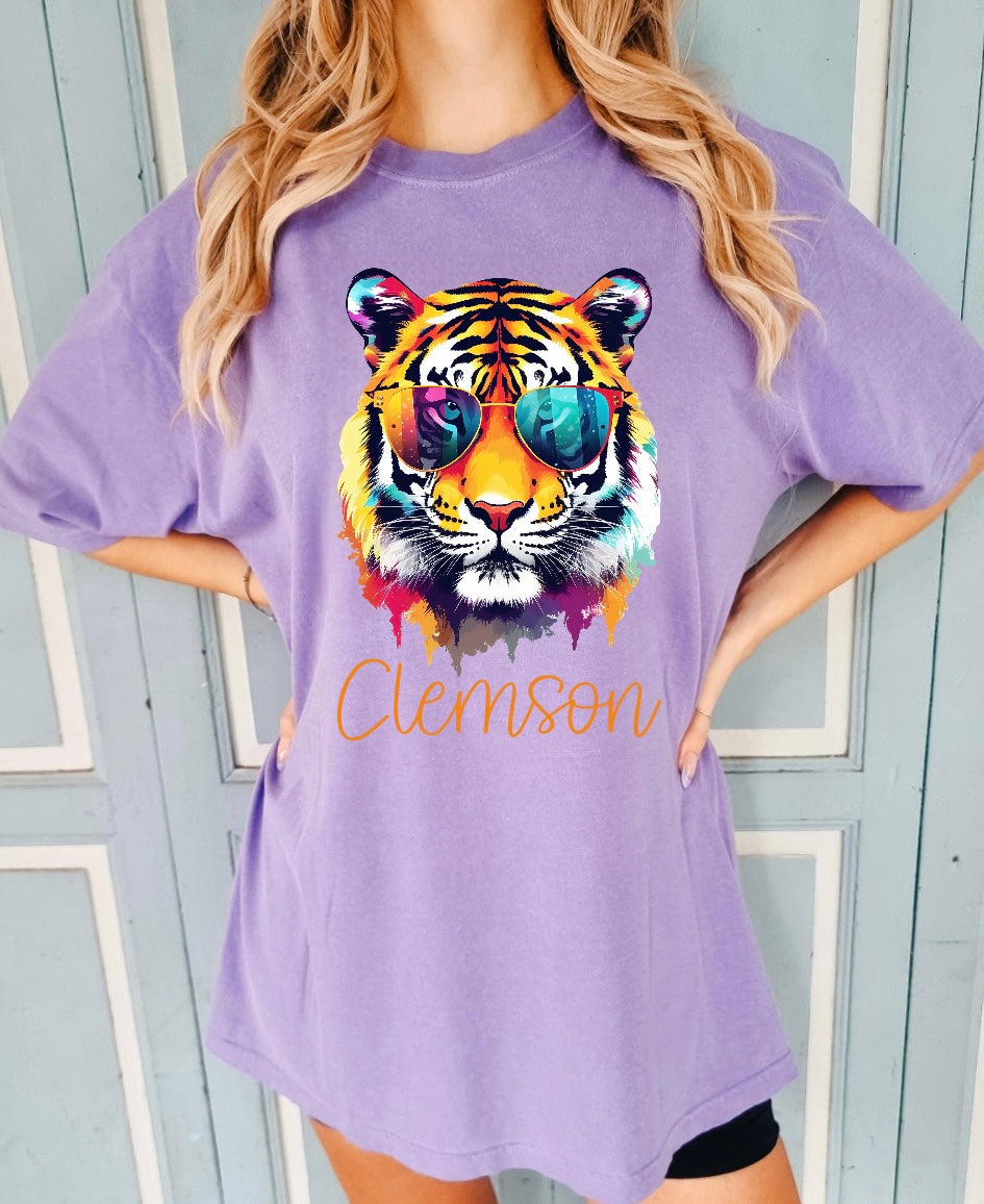 Clemson- Watercolor Tiger {Comfort Color}