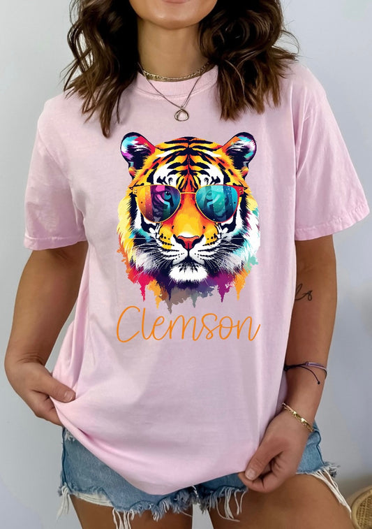 Clemson- Watercolor Tiger {Comfort Color}