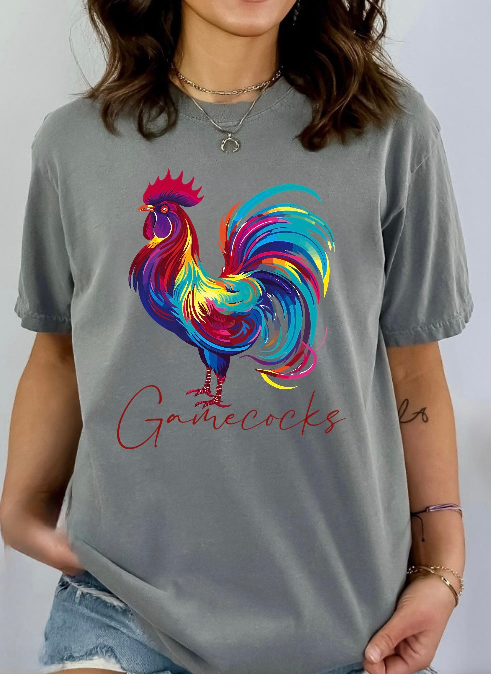 Carolina- Watercolor Gamecock {Comfort Color}