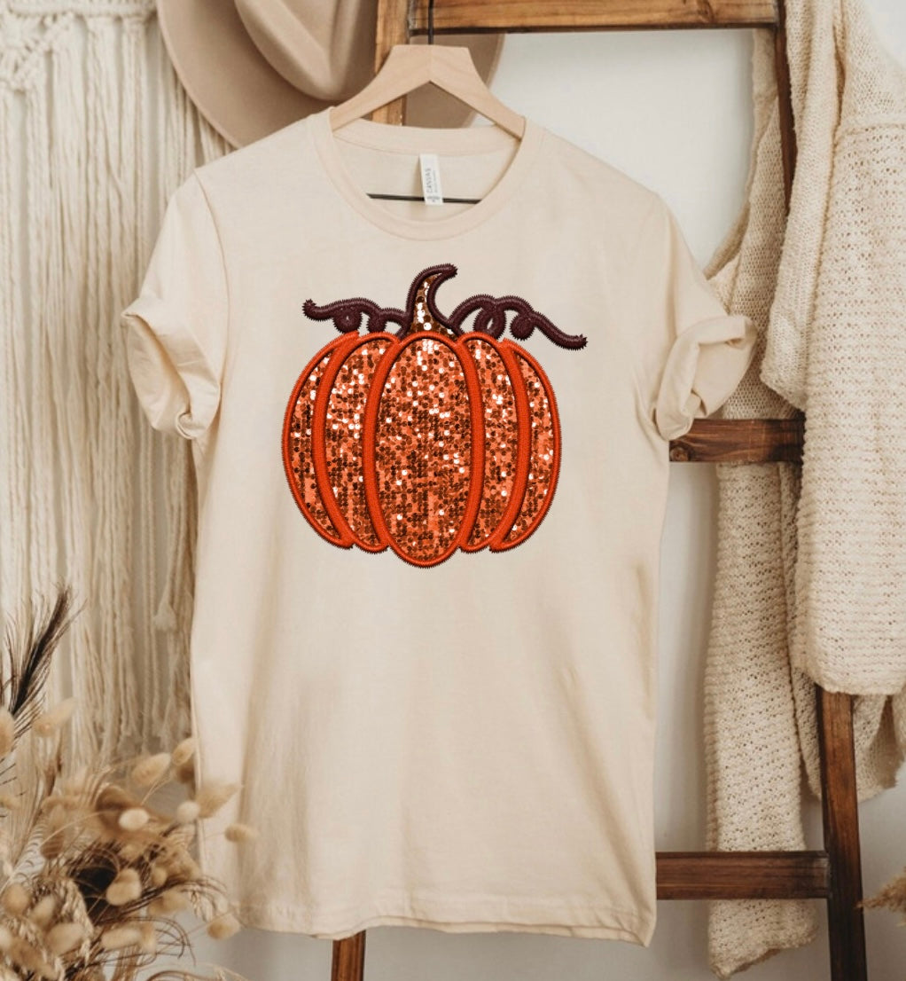 Autumn- Faux Pumpkin Embroidery Patch