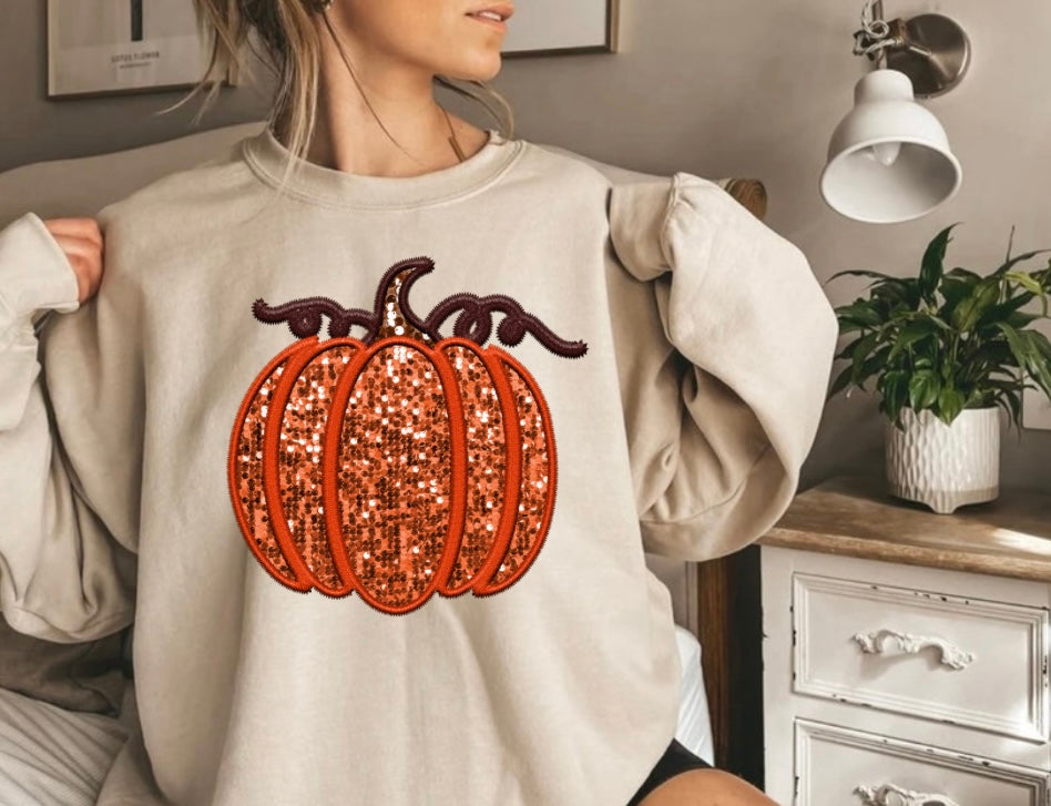 Autumn- Faux Pumpkin Embroidery Patch