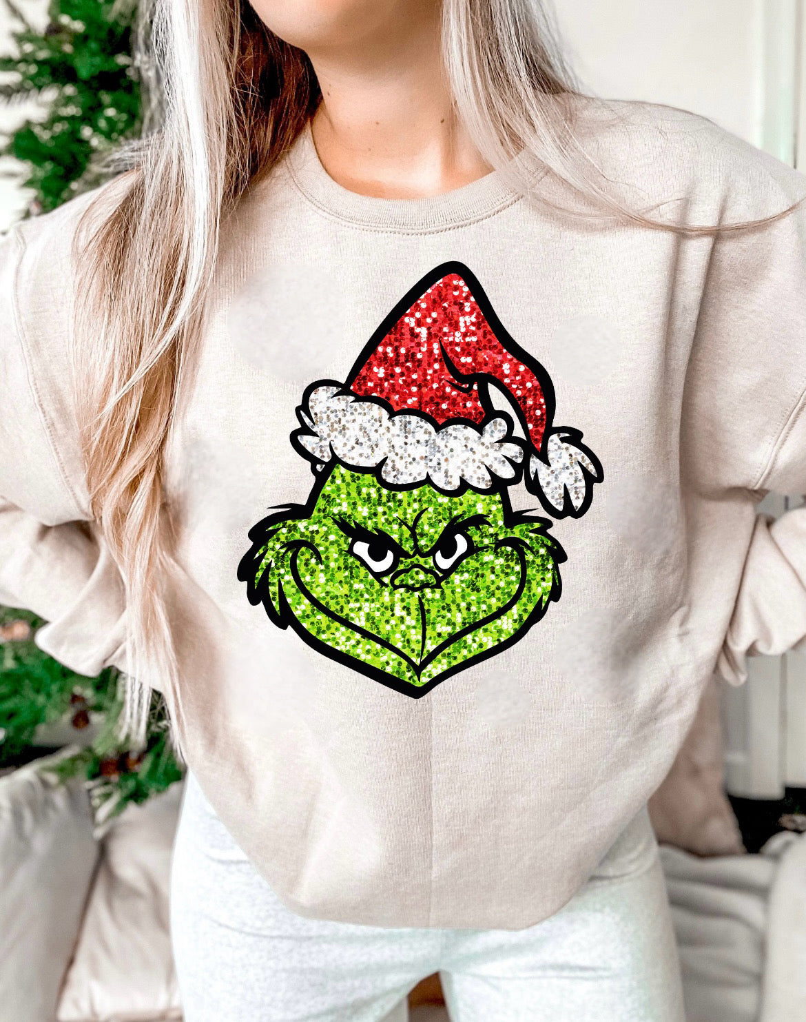 Christmas- Faux Sequin Grinch