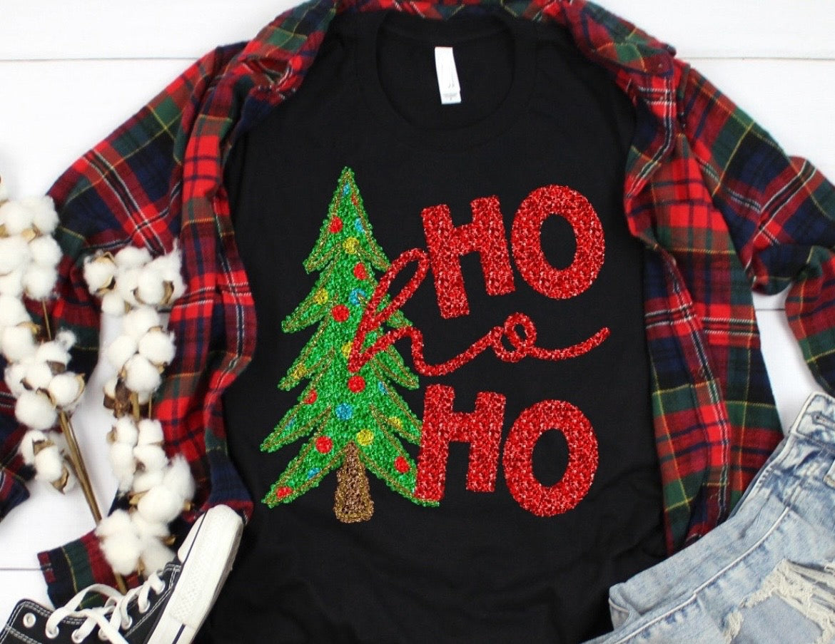 Christmas- HoHoHo Faux Glitter