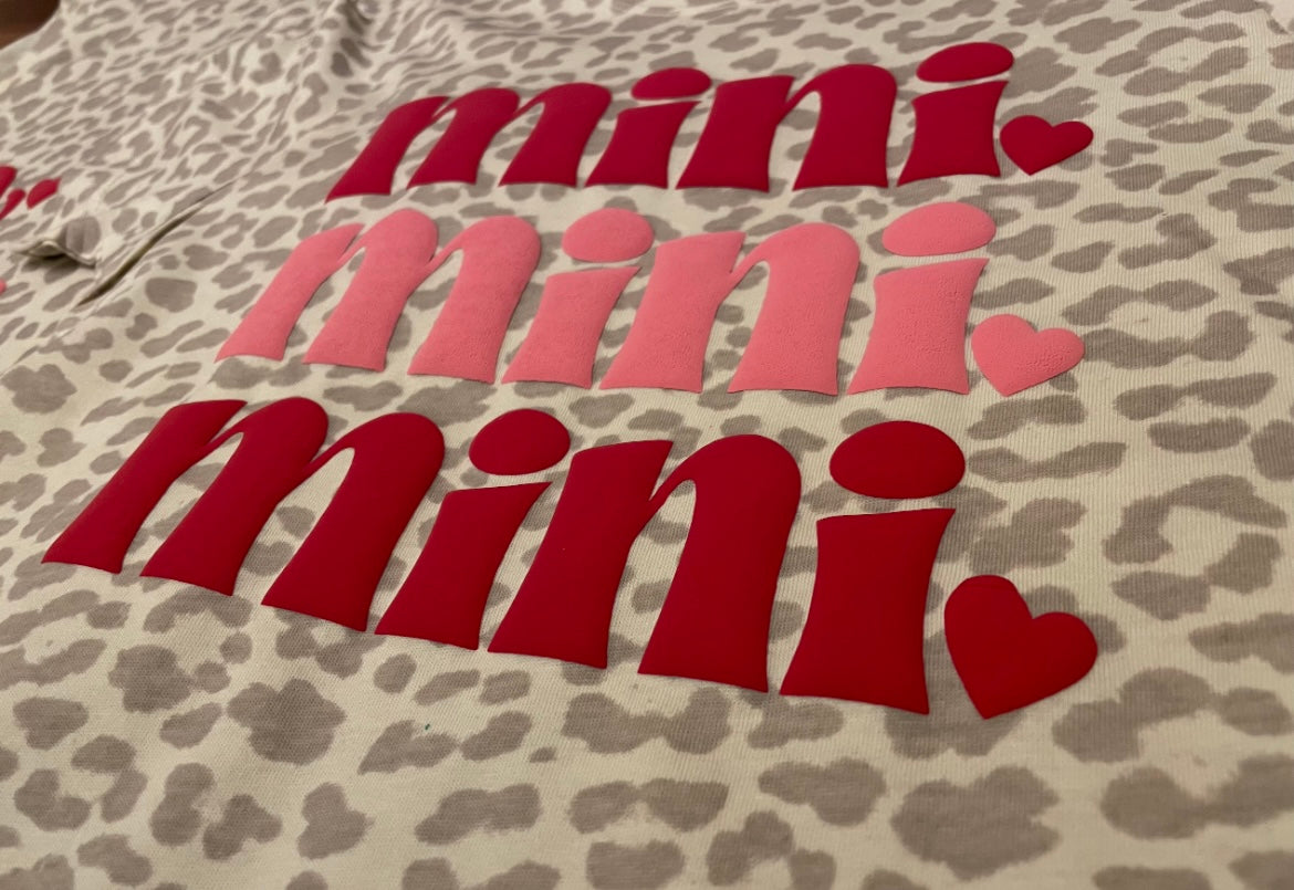 Valentine- Puff Vinyl Mama/Mini- Leopard