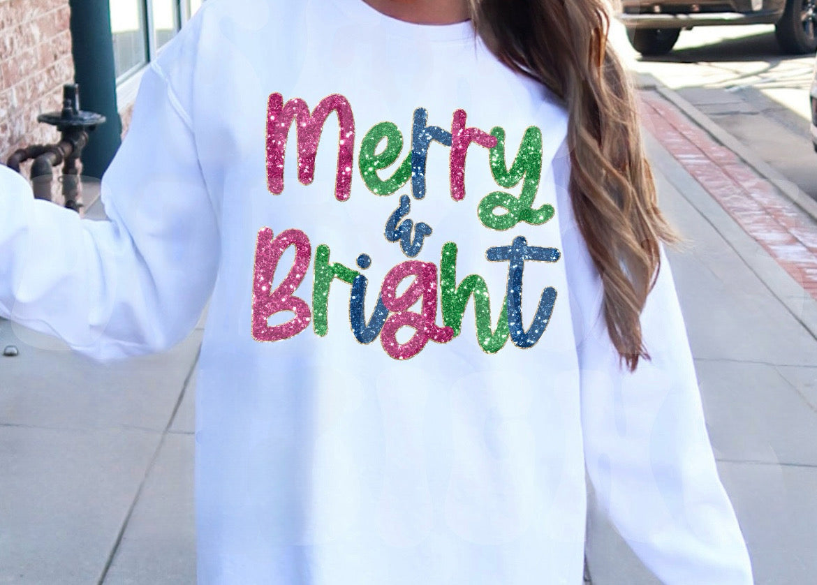 Christmas- Merry and Bright Faux Glitter