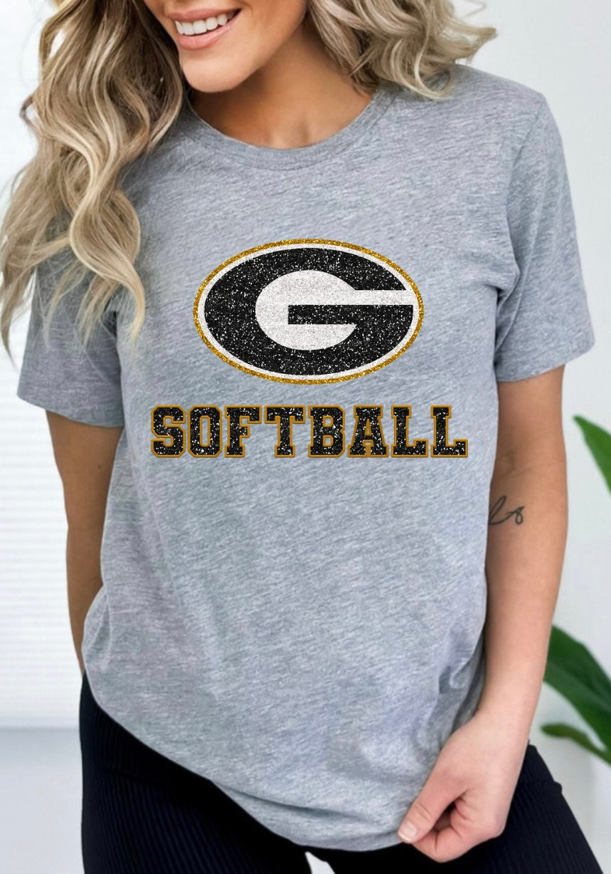 Greenwood- Faux Glitter Softball