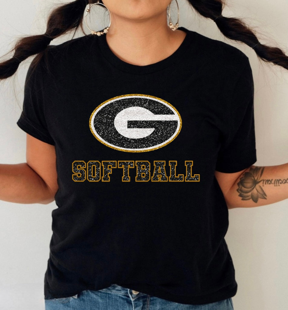 Greenwood- Faux Glitter Softball