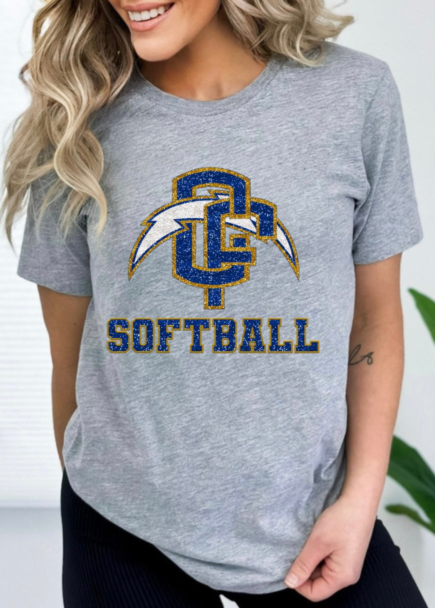 Calhoun Falls- Faux Glitter Softball
