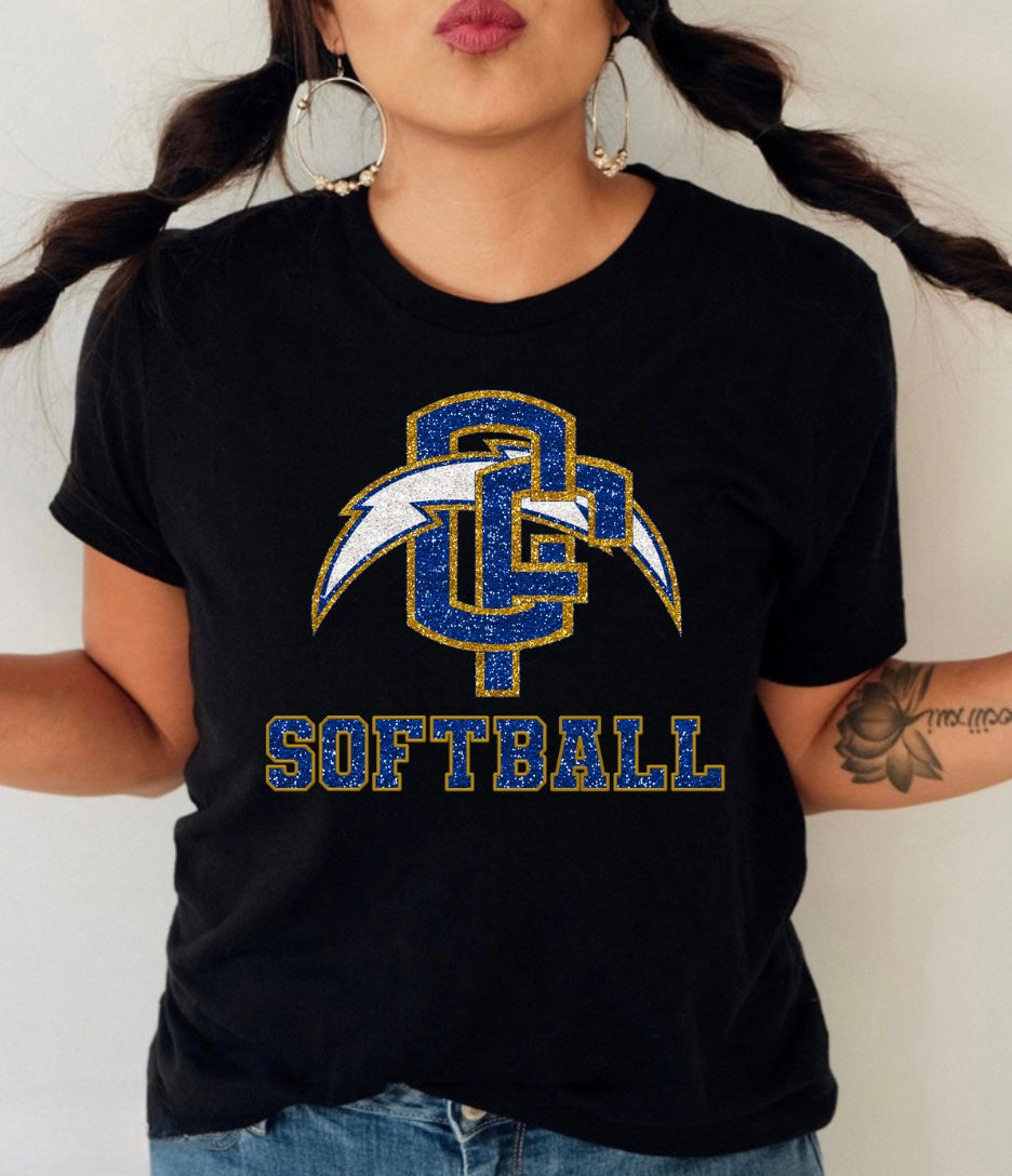 Calhoun Falls- Faux Glitter Softball