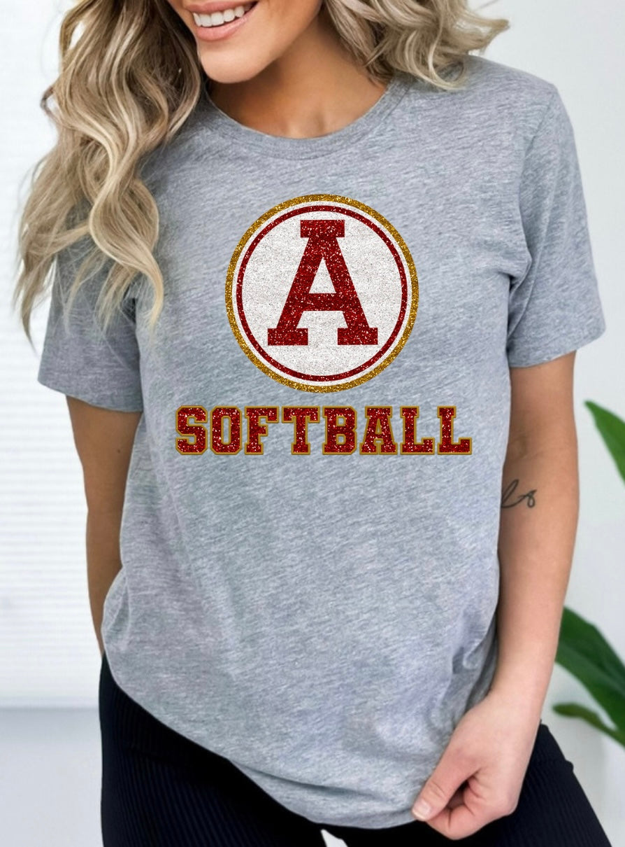 Abbeville- Faux Glitter Softball