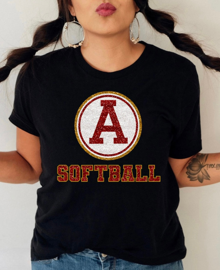 Abbeville- Faux Glitter Softball