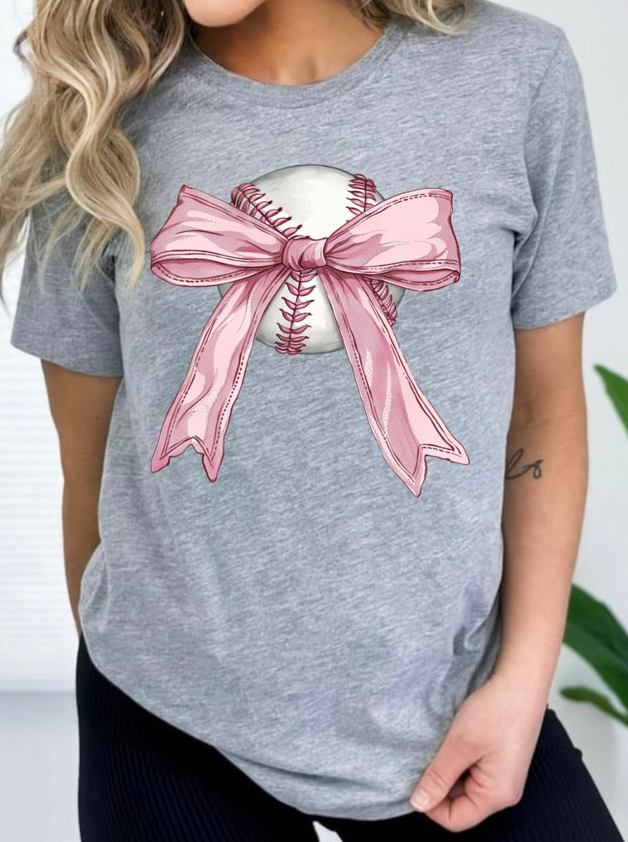 Baseball- Pink Bow