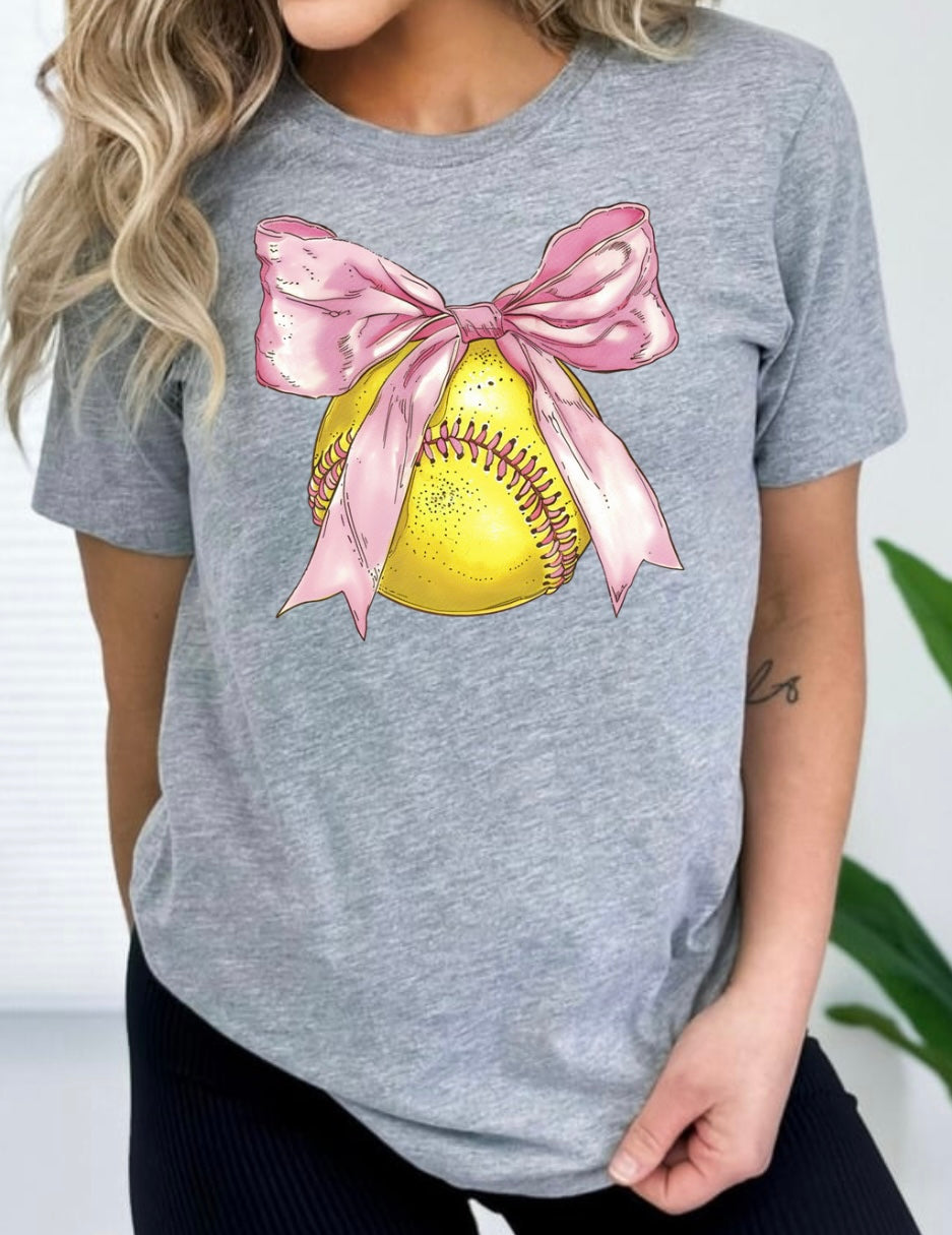 Softball- Pink Bow