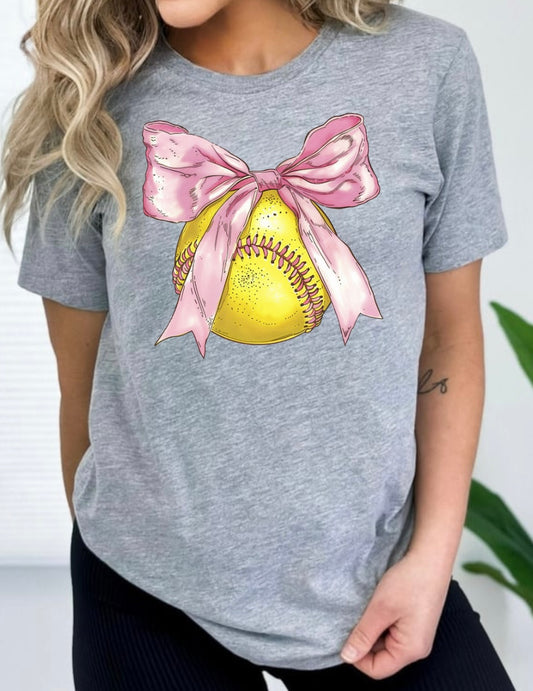 Softball Pink Bow