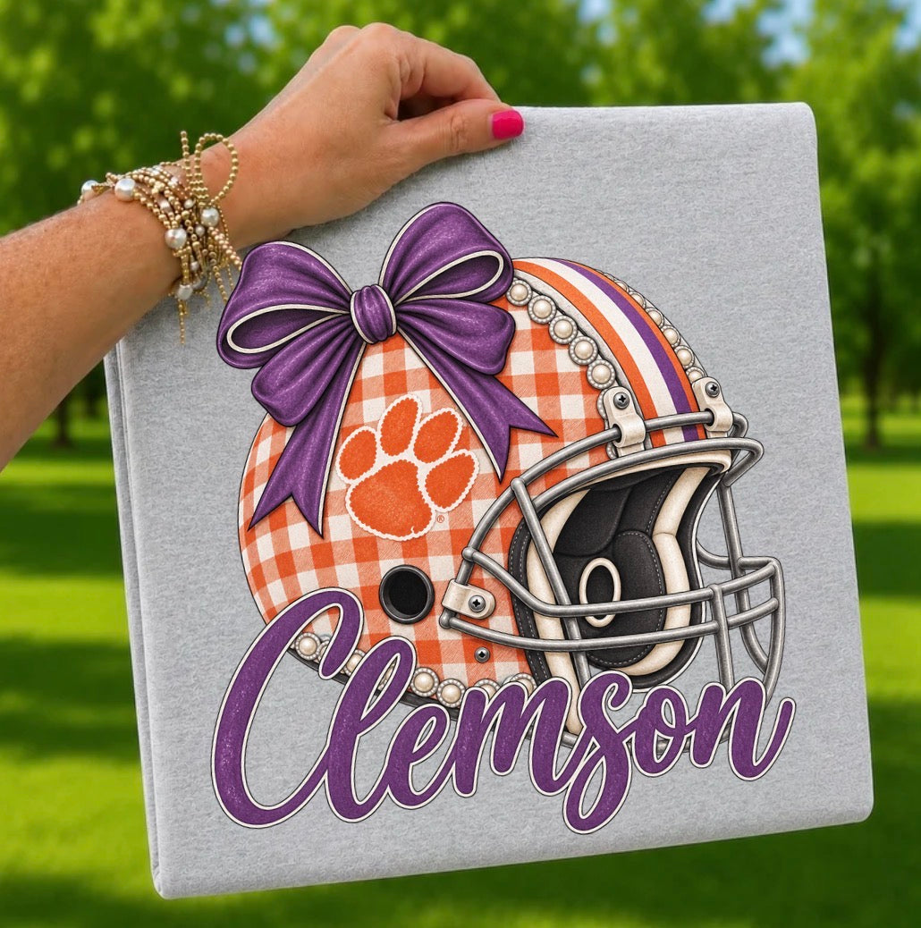 Clemson- Checkered Helmet