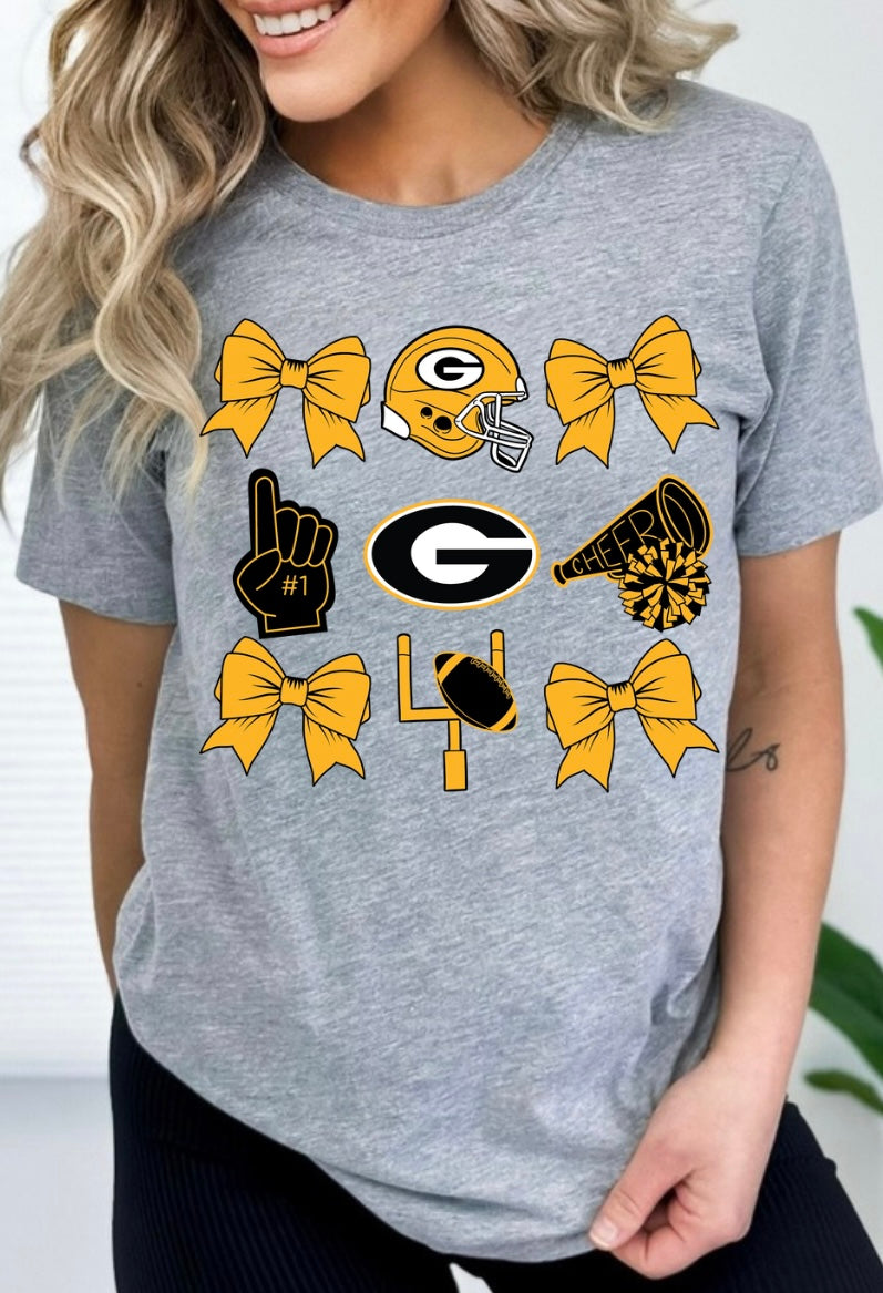 Greenwood- Football + Cheer Bow Collage