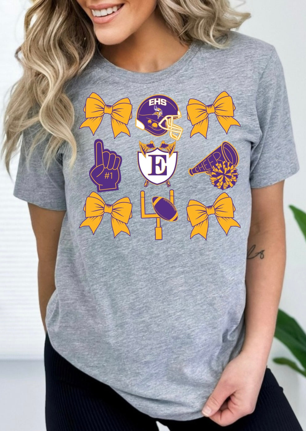 Emerald- Football + Cheer Bow Collage