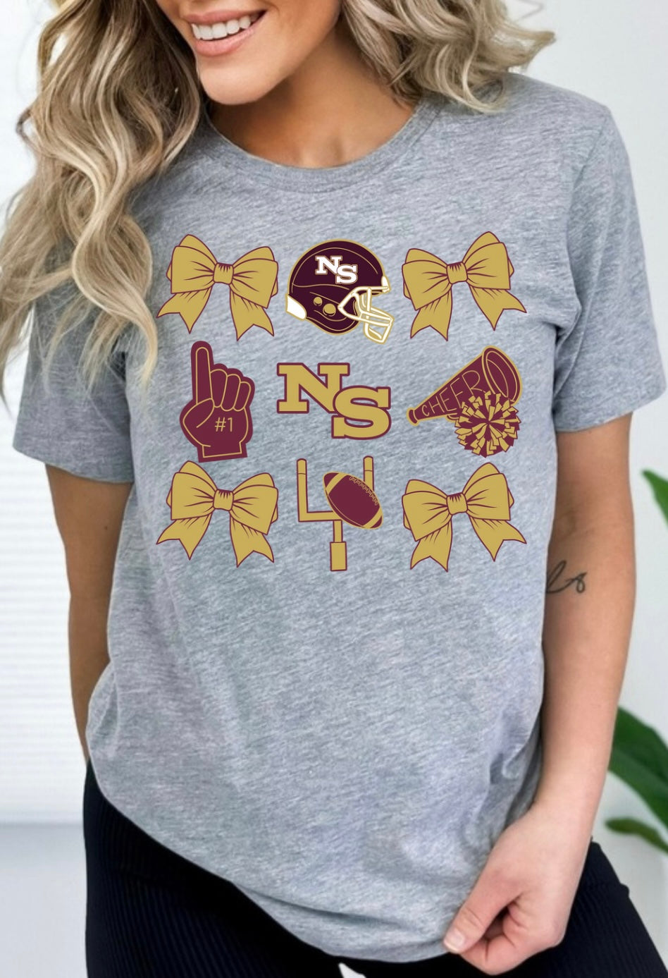 Ninety Six- Football + Cheer Bow Collage