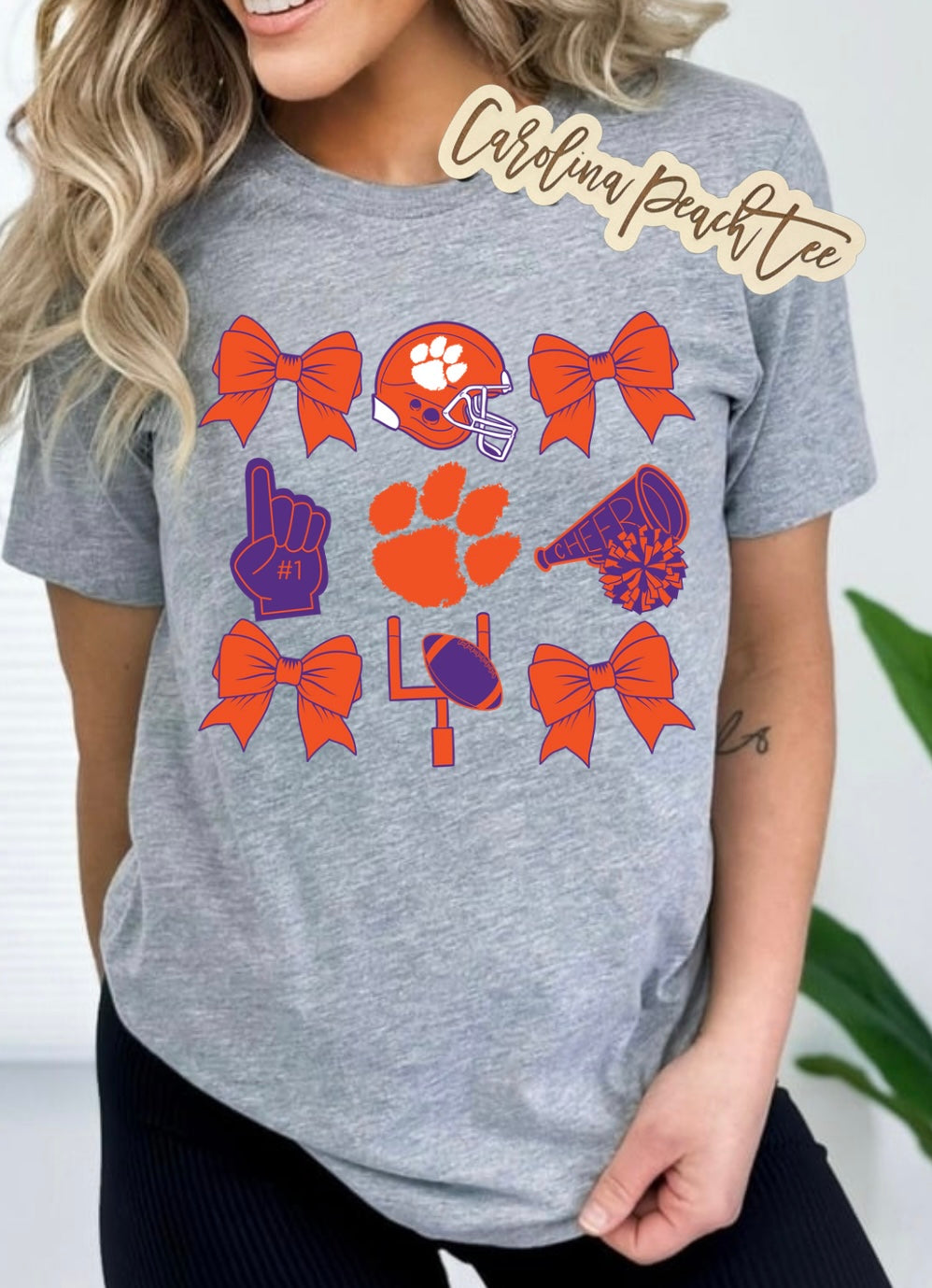 Clemson- Football + Cheer Bow Collage