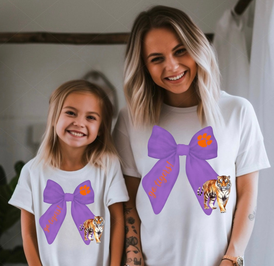 Clemson- Watercolor Bow