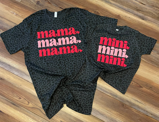 Valentine- Puff Vinyl Mama/Mini- Leopard