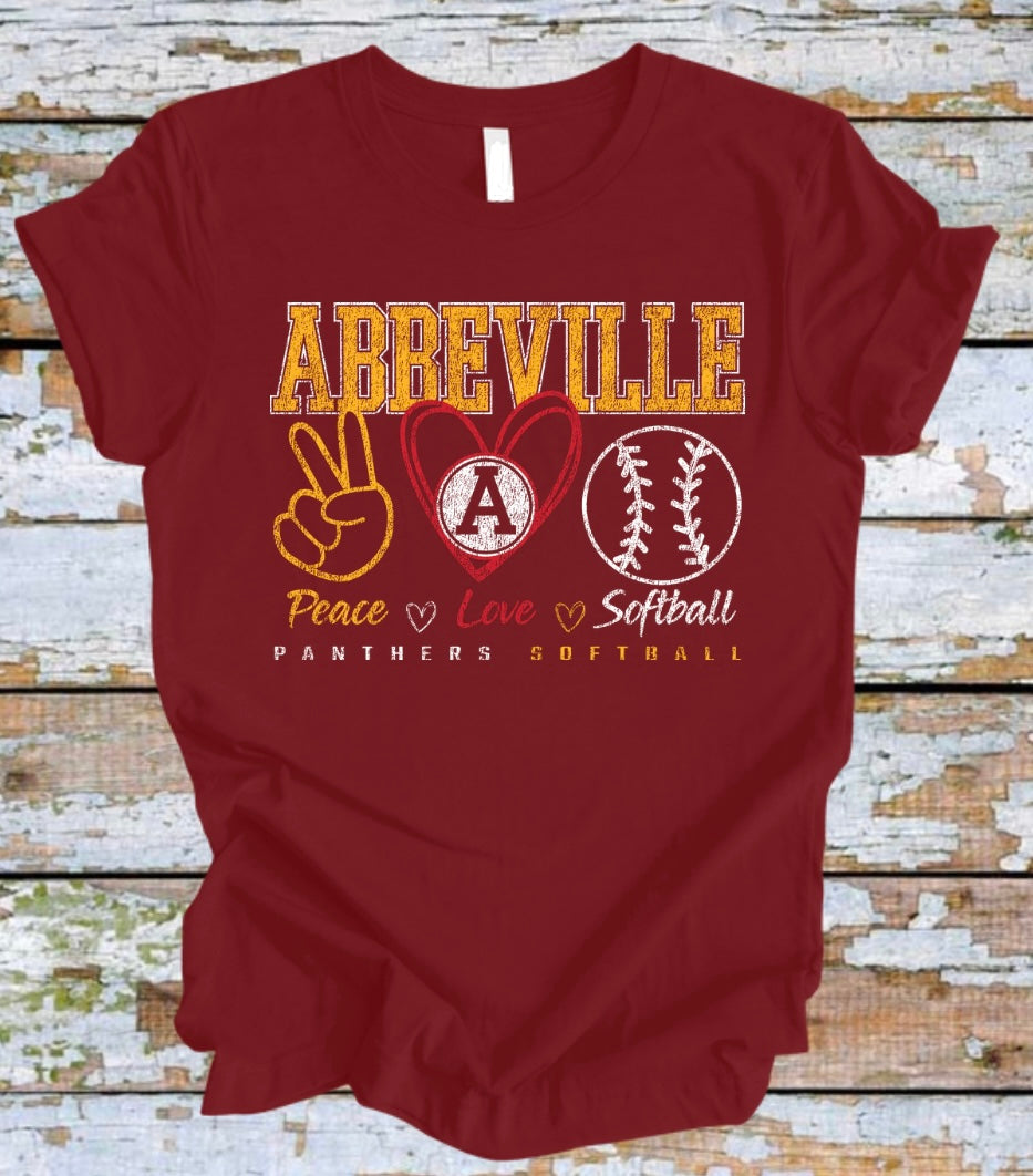 Abbeville- Peace, Love, Softball