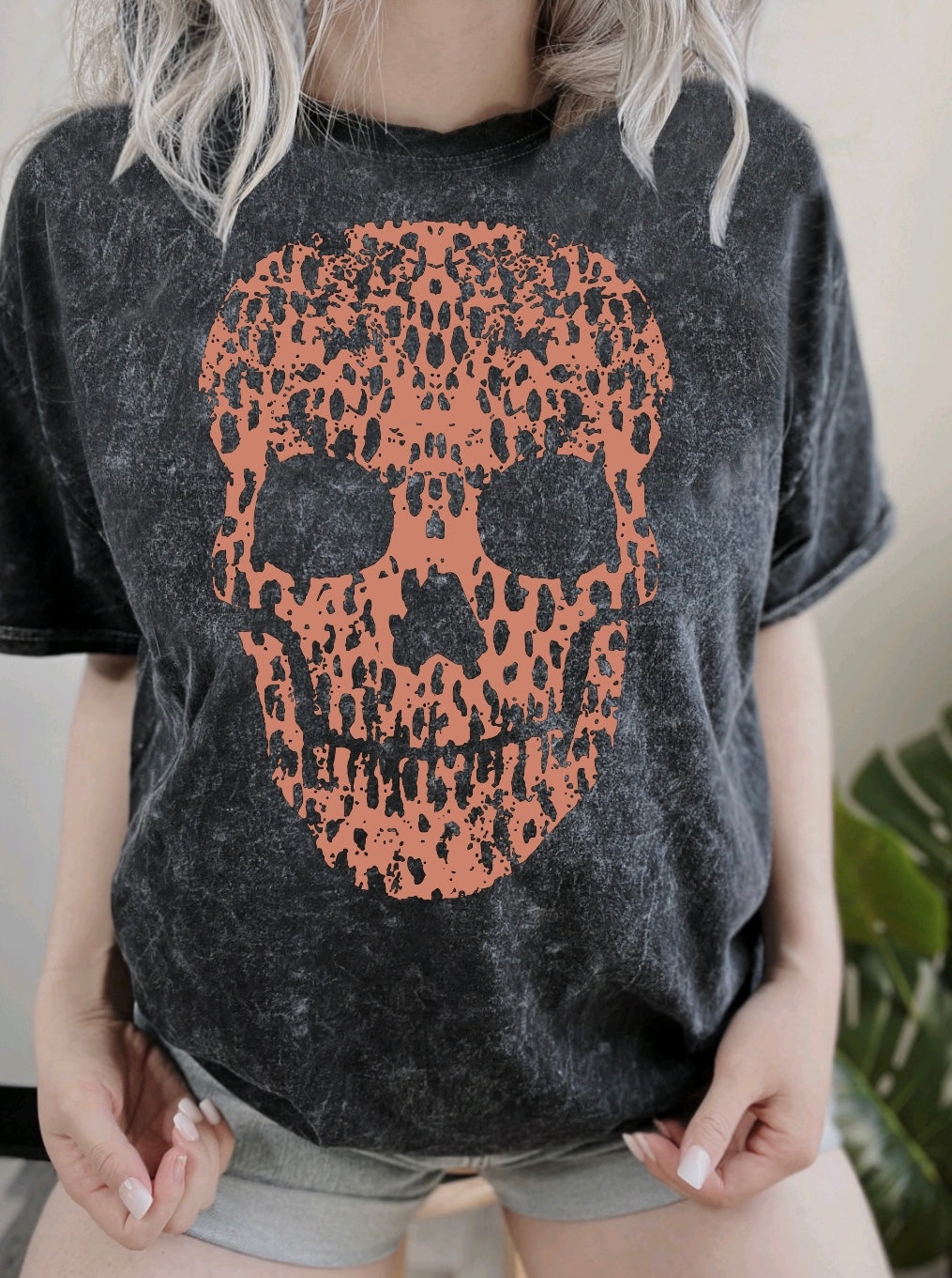 Halloween- Skull Tee {Mineral Wash}