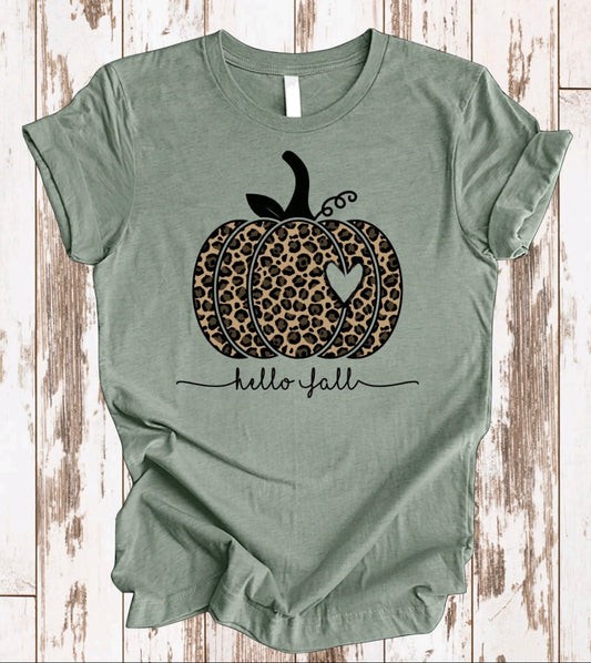 Autumn- Leopard Heart Pumpkin {Bella Canvas}
