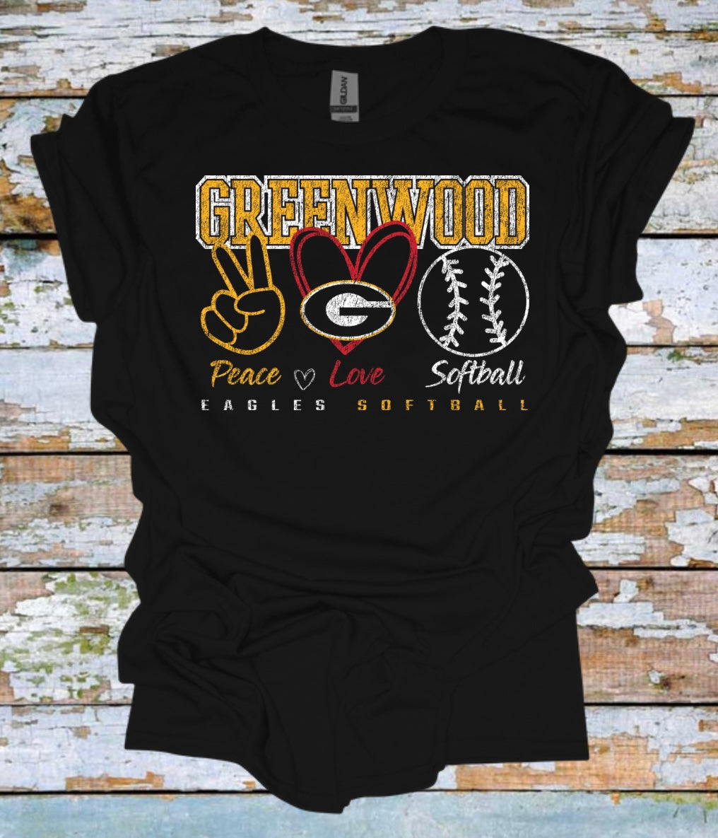 Greenwood- Peace, Love, Softball