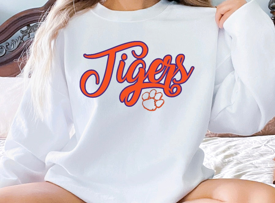 Clemson- Tiger Script Sweatshirt