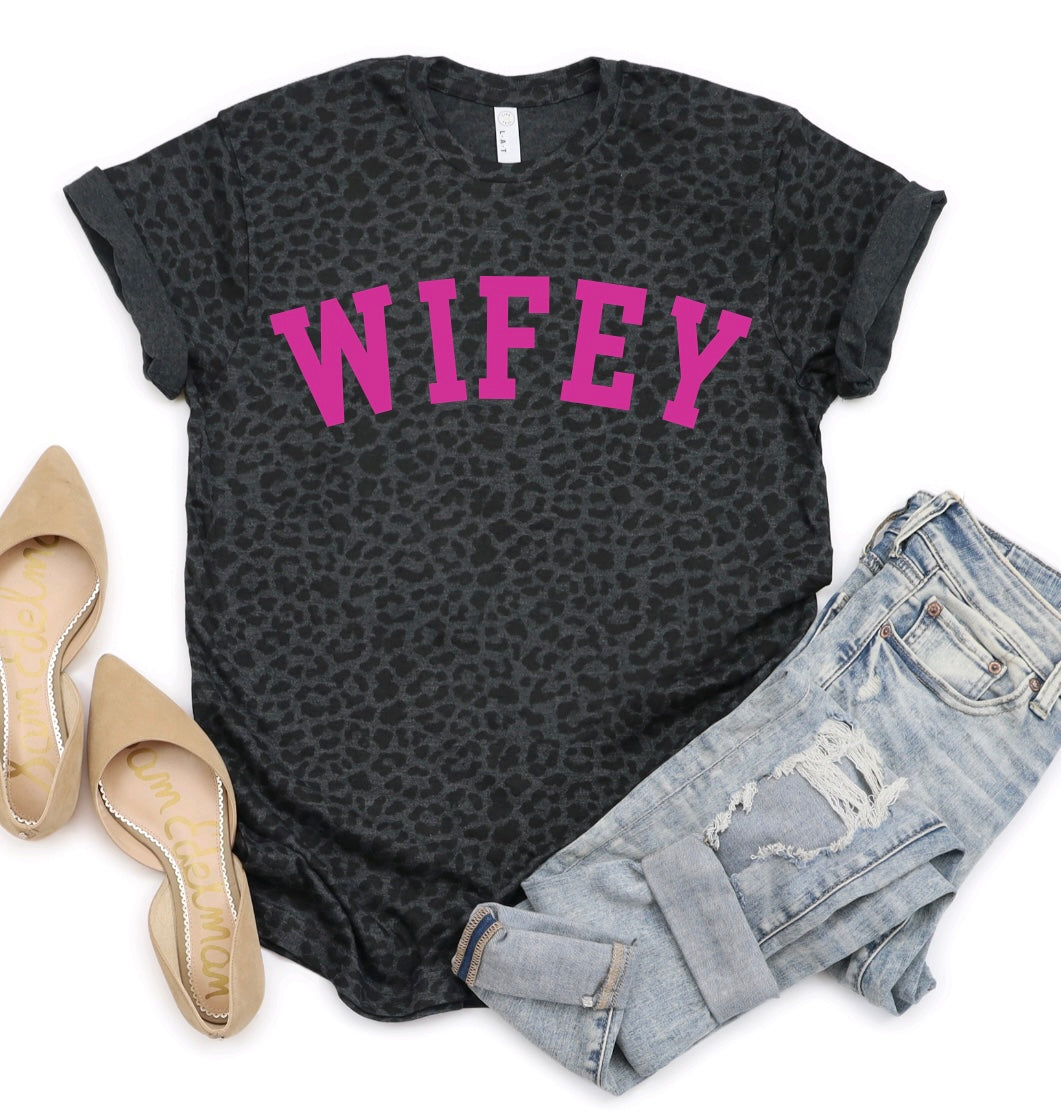 Wife- Black Leopard Tee
