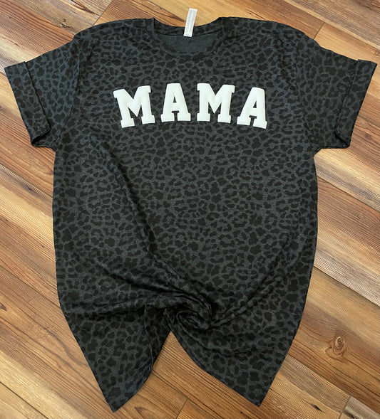Black Leopard Puff Mama Tee